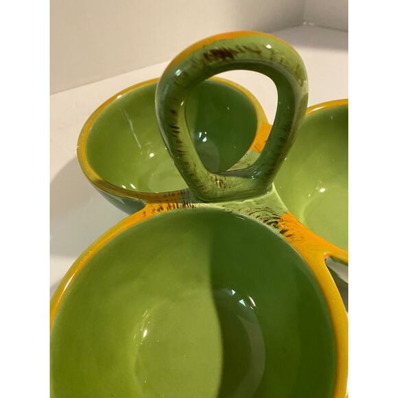 3 Section GREEN Serving Dish Bowl Set for Candy, Nuts, Dips, Condiments - Picture 6 of 7